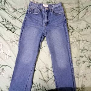 High Waist Blue Denim Jeans