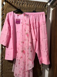 Elegant Pink Embroidered Kurta Set