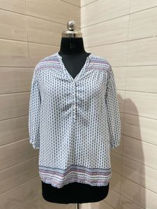 Boho Geometric Print Tunic Top