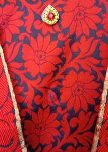 Elegant White &amp; Red Kurta Set with Dupatta