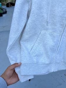 light grey zip up hoodie