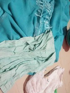 Turquoise Embellished Saree