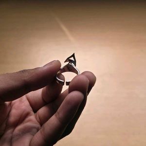 Real Silver Unique Geometric Design Ring