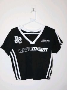 Racer Black-n-white  Cropped Tee
