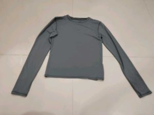 Solid Teal full sleeves slim fit top