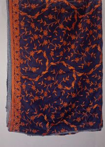 Navy blue shiffli work dupatta