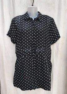 Black Polka Dot Button-Down jumper
