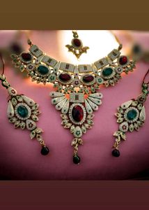 Royal Mughal Antique Gold Bridal Set 4pc ✨