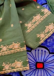 Embroidered Green Silk suit