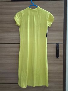 Bodycon casual Dress- yellow and stripped