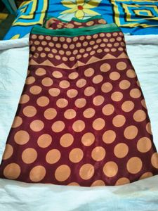 Elegant Maroon Polka Dot Saree