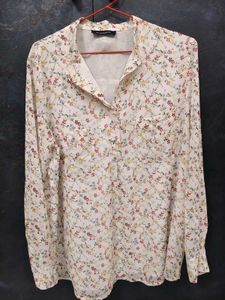 Floral Print Button-Up shirt top