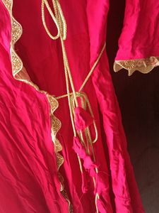 Hot Pink Semi Angrakha Kurta