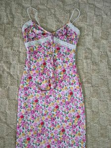 Floral Mini Dress with Lace Trim