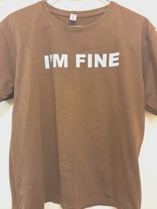 Brown Graphic Print T-Shirt