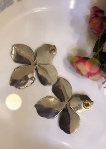 Teal Flower Earrings