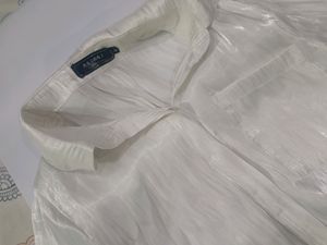 White Shimmer Dress Short