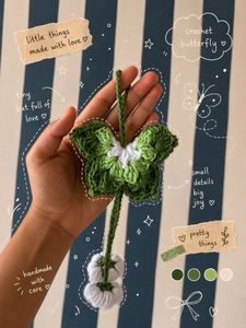 Handmade Crochet Butterfly Keychain/Ornament