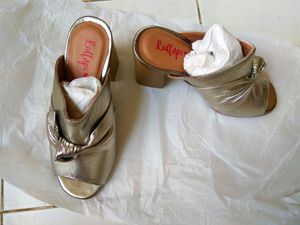 Red Tape Silver Block Heels