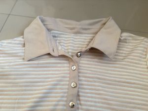 Striped Polo Neck T-Shirt