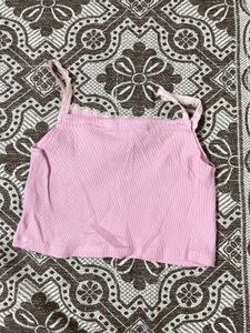 Cute Pink Lace Trim Camisole