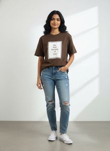 SALE - Brown Graphic T-Shirt