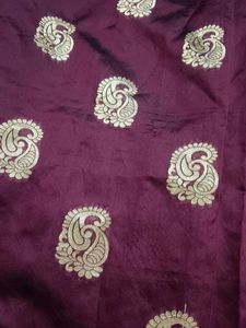 Elegant Maroon &amp; Gold Brocade Fabric