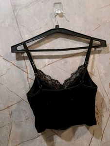 camisole crop top with lace detail