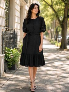 Elegant Black Midi Dress