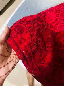 Elegant Red Lace Palazzo Pants