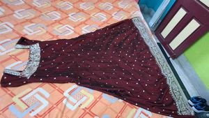 Maroon Polka Dot Ethnic 3piece suit