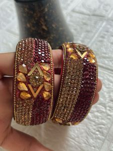 Sparkling Red &amp; Gold Bangles New