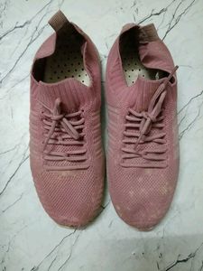 Comfortable Pink Knit Sneakers