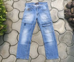US POLOMen's Light Wash Cargo Jeans