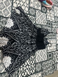 Black Floral Print Ethnic dress