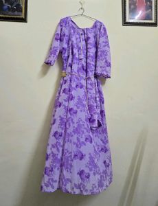 Elegant Lavender Floral Gown