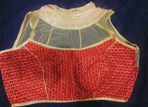 Fancy Embroidered High Neck Padded Blous