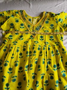 Yellow Printed Kurta