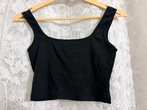 AAHWAN Ribbed Square Neck Crop Top