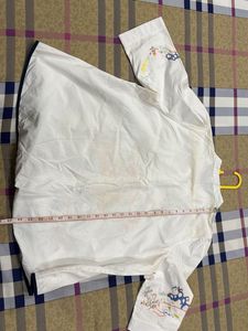 White Embroidered Bird Blouse/Top