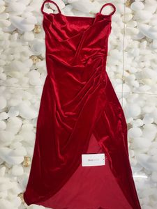 savana new with tag velvet viral side slit dress