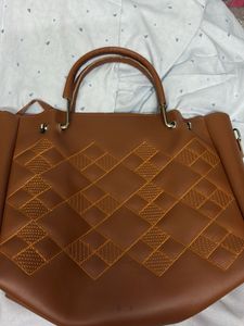 Stylish Brown Quilted Handbag