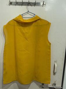 Stylish Yellow Sleeveless Top