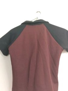 Stylish Maroon &amp; Black Top