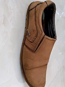 Men's Brown Leather Slip-On Shoes