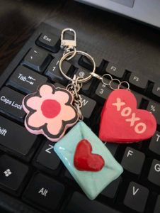Cute Heart, Envelope &amp; Flower Keychain