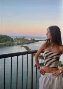 Striped Black &amp; White Strapless Tube Top