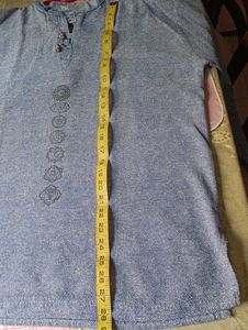 Blue khadi Kurta