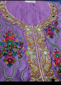 Purple Embroidered unstitched