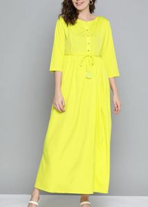Neon Green Maxi Dress with Tie Waist